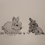 fluffy bunny painting