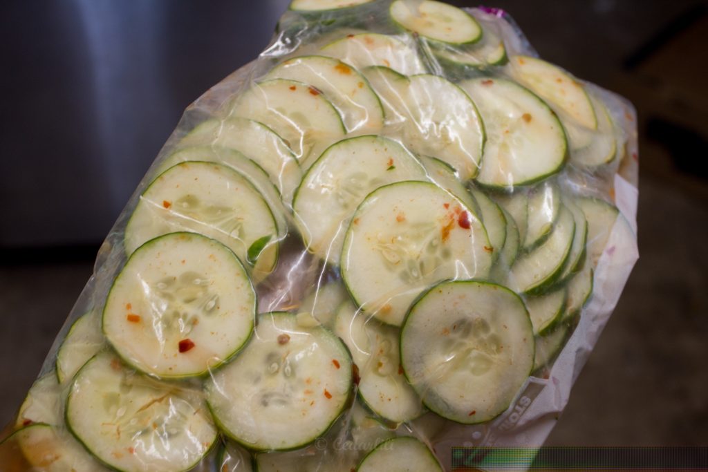Pickles ready to go in the fridge