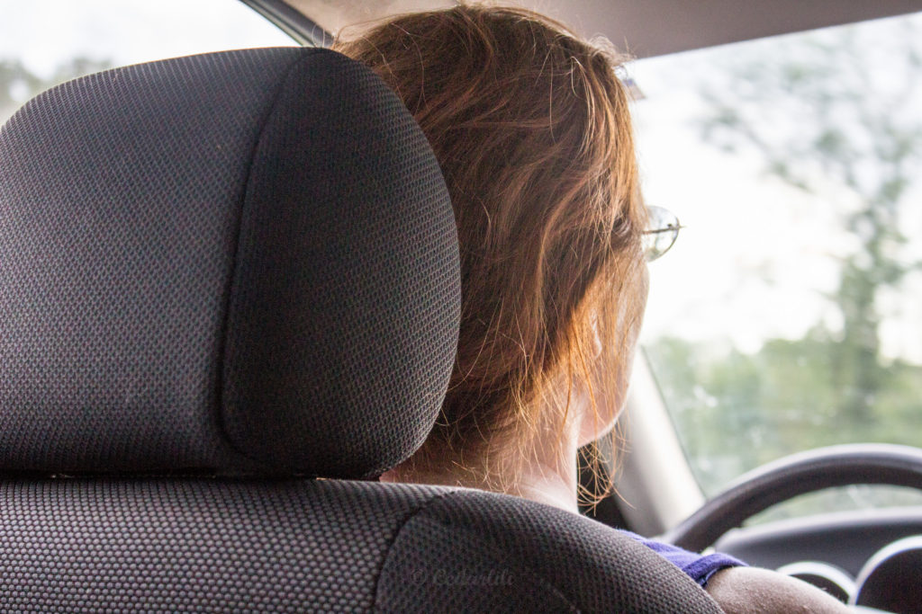 One of the girls will inevitably take a photo of me, driving, when they are given access to the big camera. 