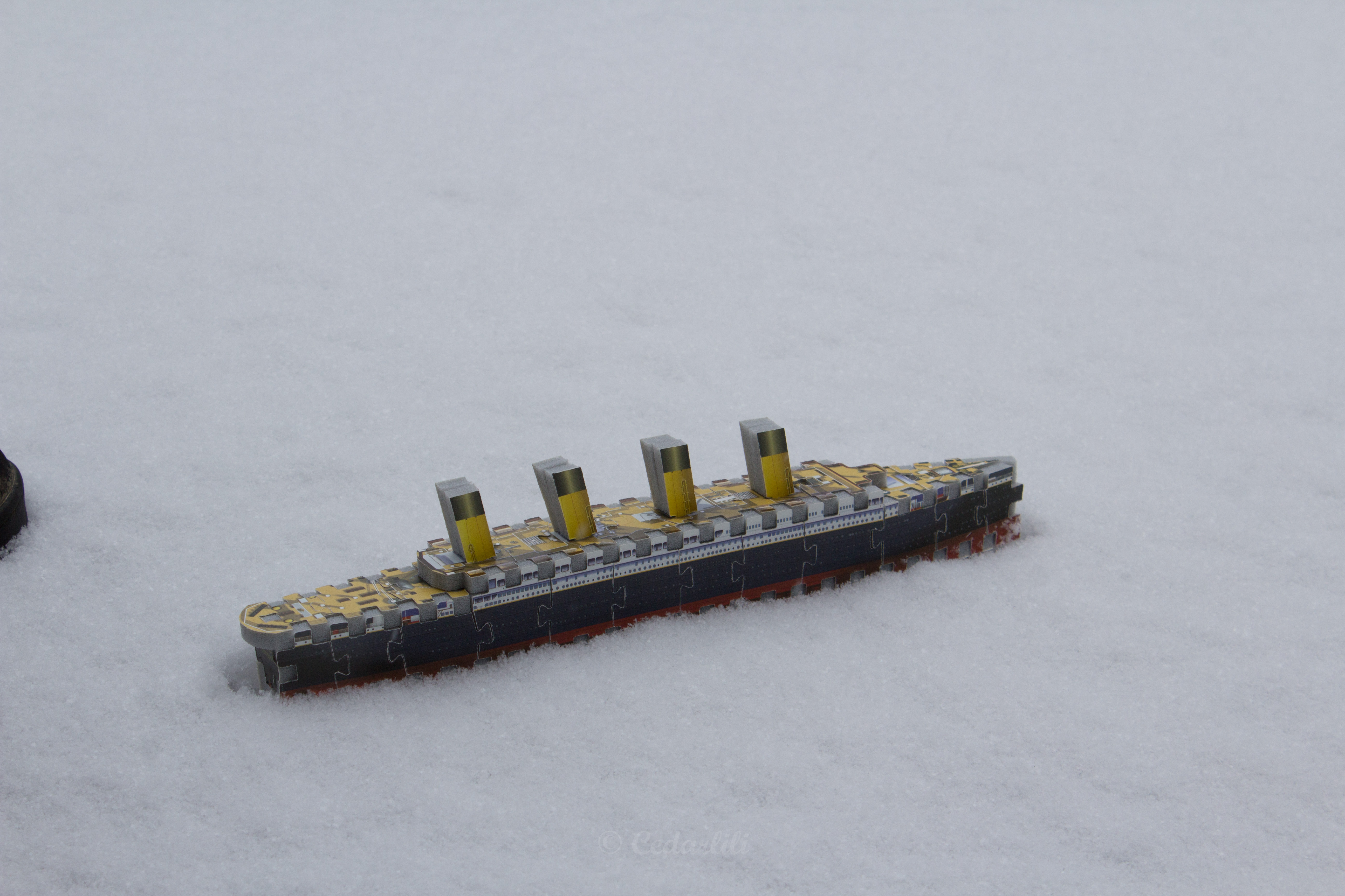 The Titanic in snow